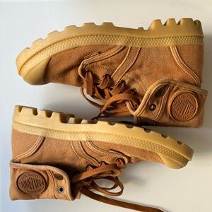 Tan palladium boots